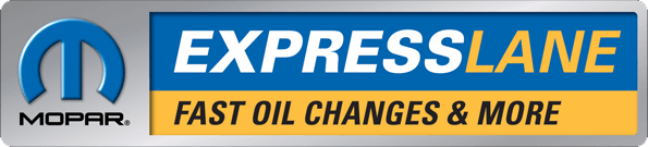 Mopar Express Lane logo, promoting fast oil changes and other automotive services.