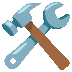 Marteau et clé croisés, symbolisant les outils et l'entretien.