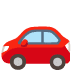 Émoji voiture compacte rouge tournée vers la gauche.